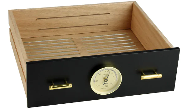 Συρτάρι για adorini Humidor Chianti medium μαύρο με τρύπα υγρομέτρου εικόνα 5